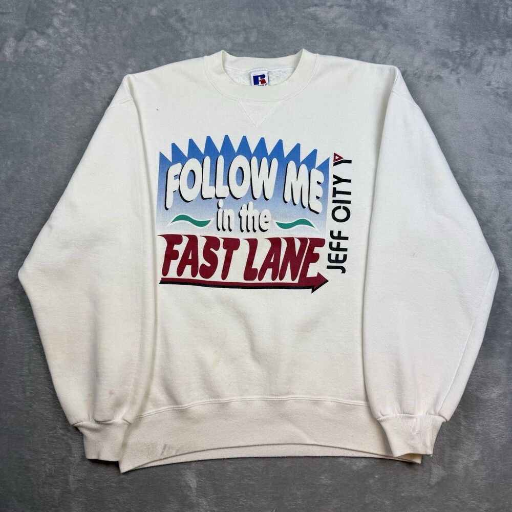 Vintage Russell Athletic Barracuda Swim Team Sweatshirt Mens Large USA 90s